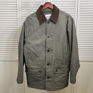Orvis Green Military Field Jacket with Brown Collar